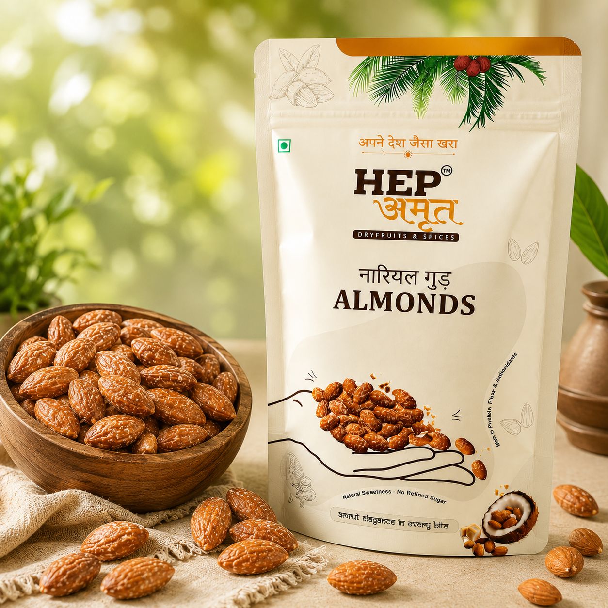 Nariyal Gur Almonds
