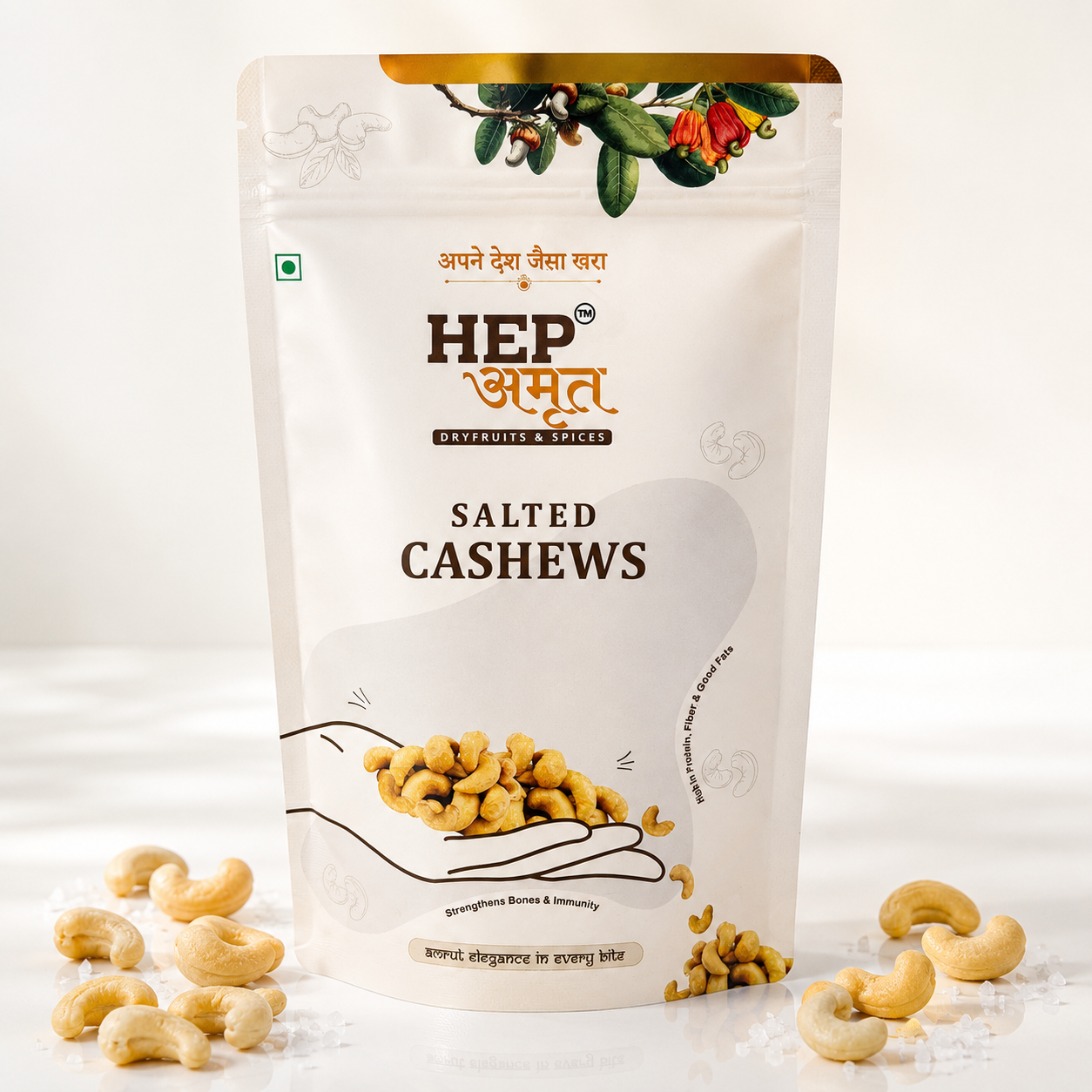HEP Amrut Salted Cashews Hero image