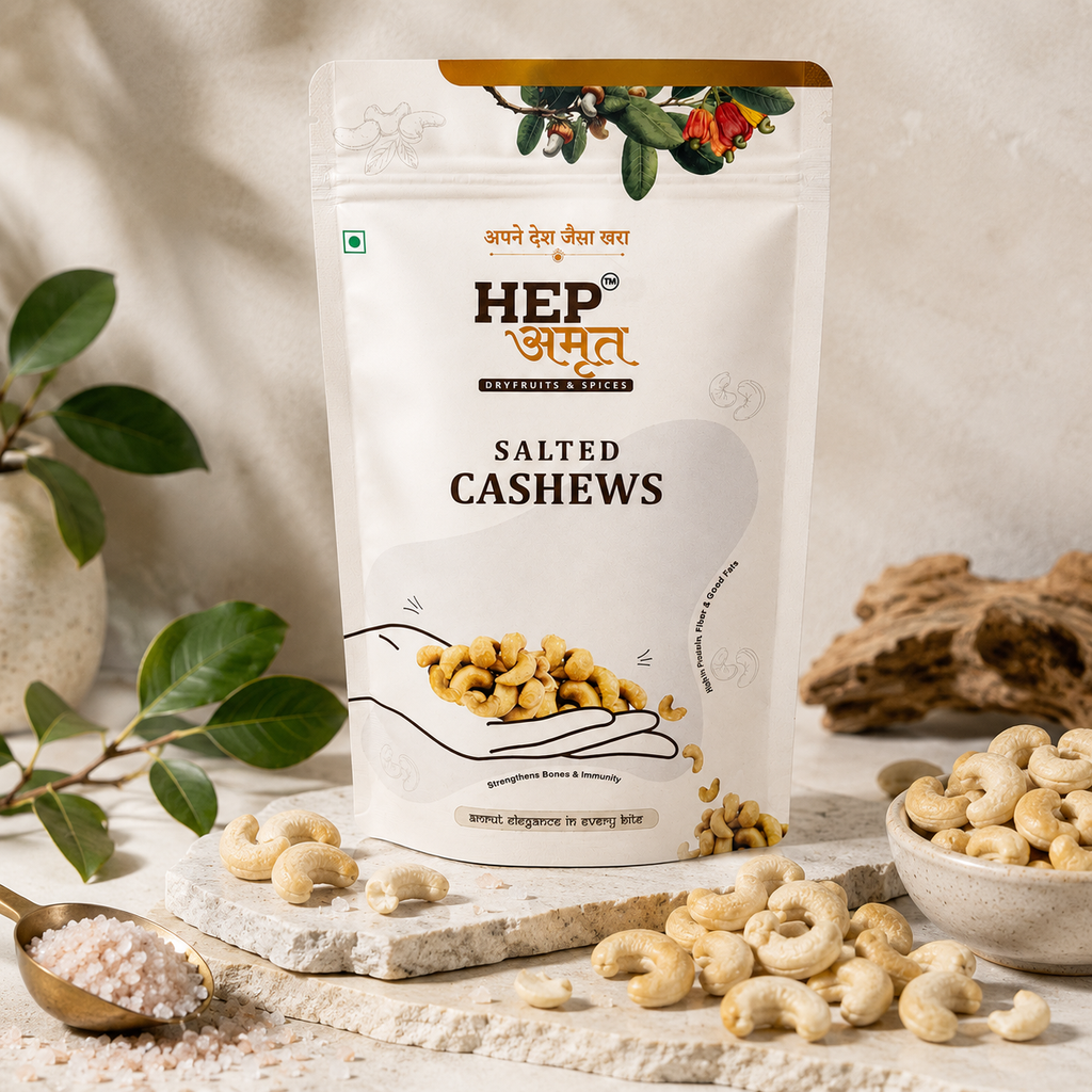 HEP Amrut Salted Cashews Ingredients freshness image
