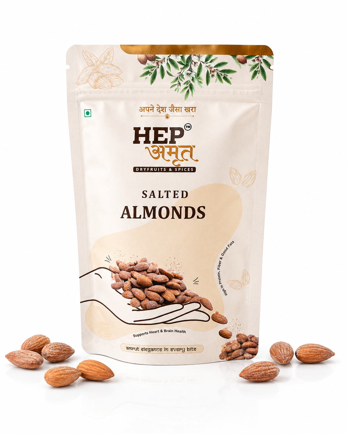 HEP Amrut Salted almonds Front side Product