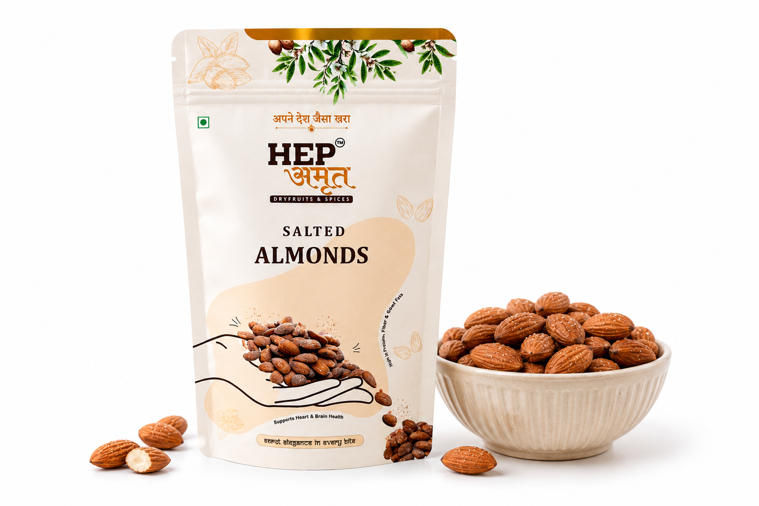 HEP Amrut Salted almonds Hero