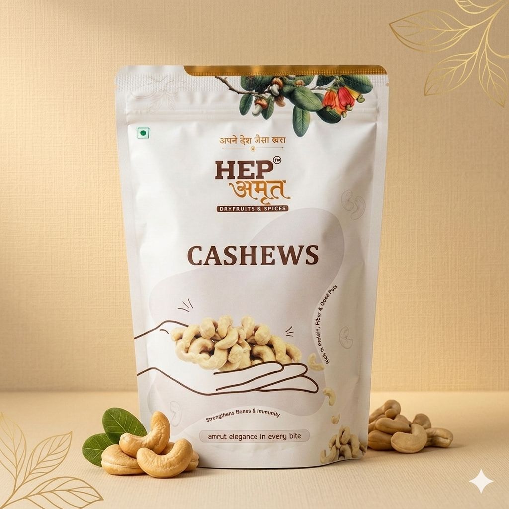 Buy HEP Amrut Cashews Online in India Premium Quality front 