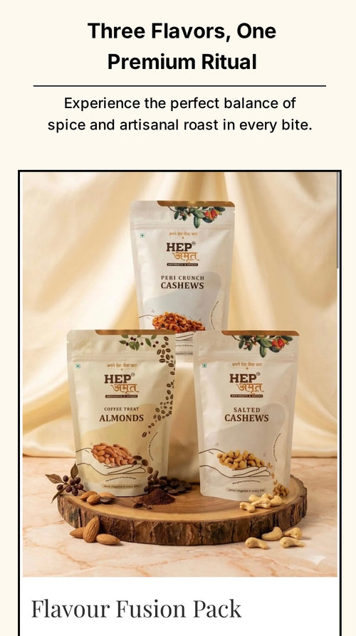 Buy HEP Amrut Flavour Fusion Pack Online in India Flavoured Dry Fruits Combo 1